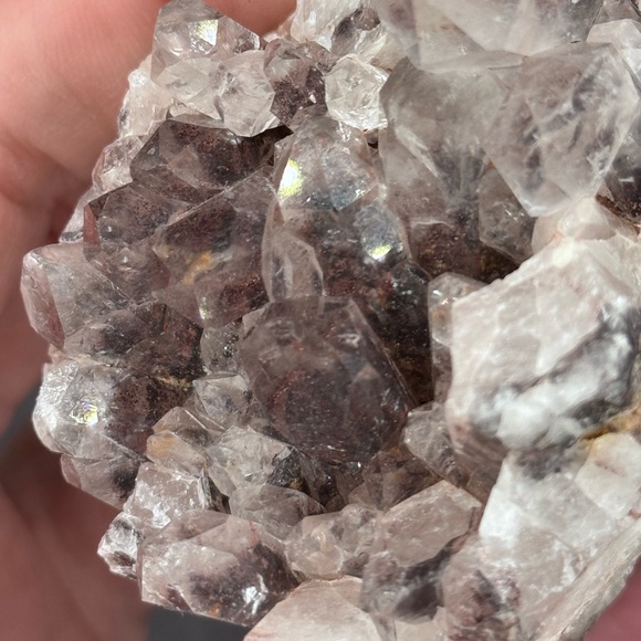 Sunset 🌅 Phantom Quartz Druzy Hematite Cluster Raw Mineral India - Picture 12 of 13